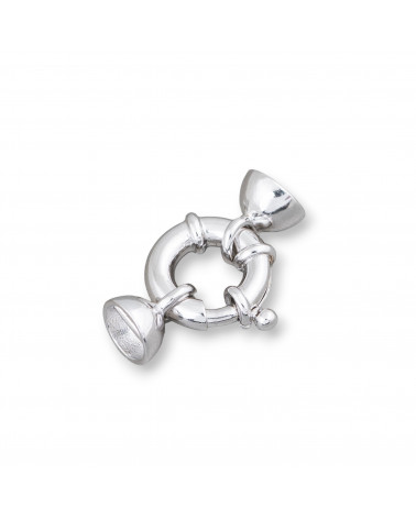 Chiusura Di Argento 925 Anello A Molla 12mm Canna 3mm Coppette 7mm 2pz Rodiato-CHIUSURE IN ARGENTO 925 FAI DA TE | Worldofjewel.com