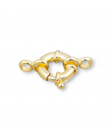 Chiusura Di Argento 925 Anello A Molla 12mm Con Ottino Canna 3mm Esterno 2pz Dorato-CHIUSURE IN ARGENTO 925 FAI DA TE | Worldofjewel.com