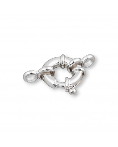 Chiusura Di Argento 925 Anello A Molla 12mm Con Ottino Canna 3mm Esterno 2pz Rodiato-CHIUSURE IN ARGENTO 925 FAI DA TE | Worldofjewel.com