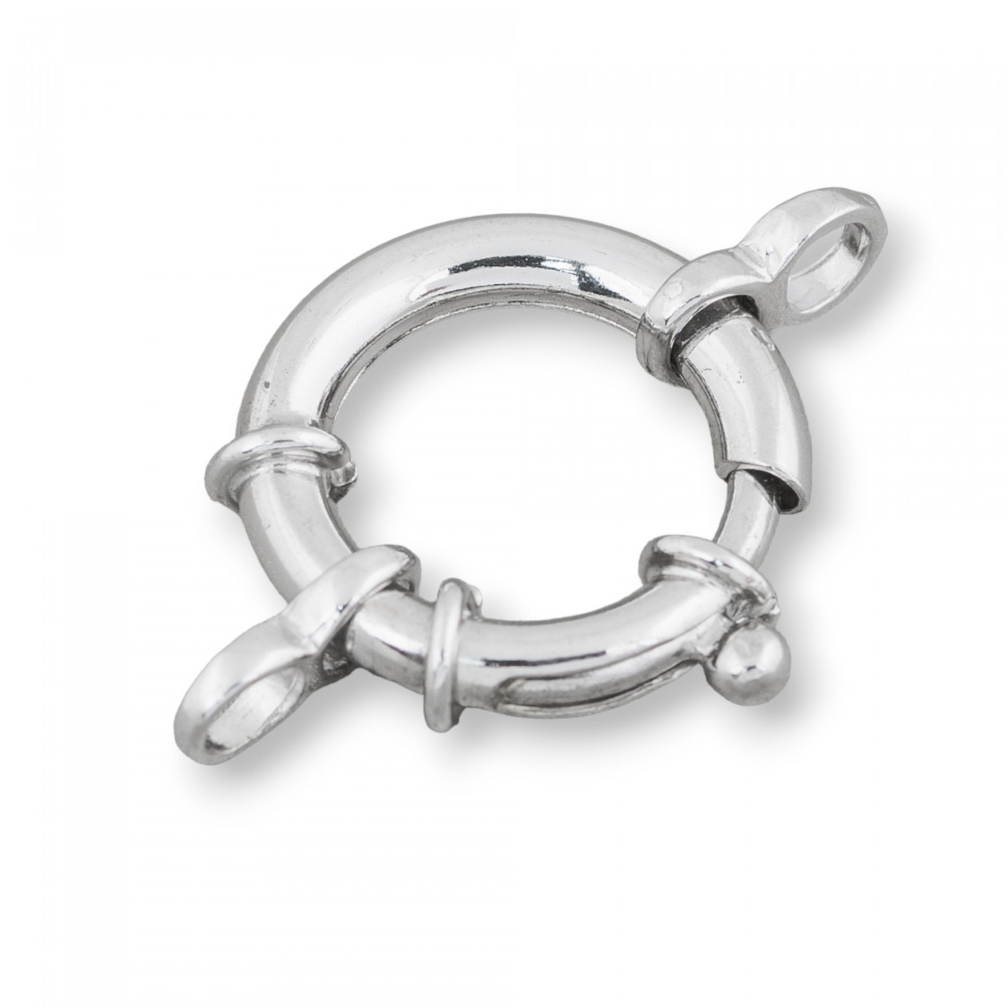 Chiusura Di Argento 925 Anello A Molla 16mm Con Ottino Canna 3,5mm Esterno 1pz Rodiato-CHIUSURE IN ARGENTO 925 FAI DA TE | Worldofjewel.com