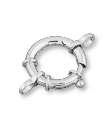 Chiusura Di Argento 925 Anello A Molla 16mm Con Ottino Canna 3,5mm Esterno 1pz Rodiato-CHIUSURE IN ARGENTO 925 FAI DA TE | Worldofjewel.com