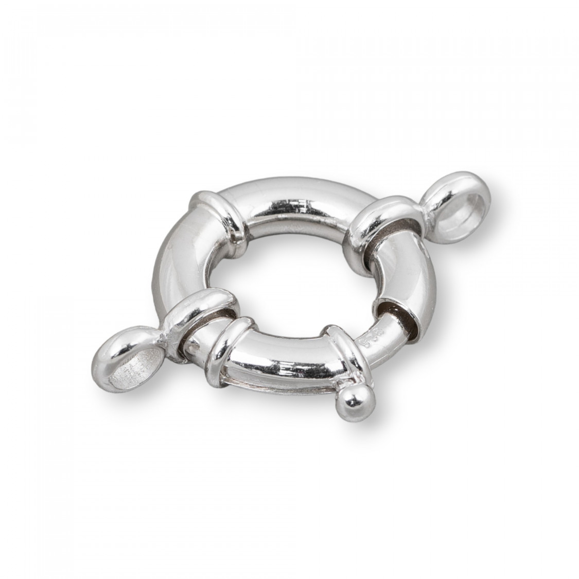 Chiusura Di Argento 925 Anello A Molla 20mm Con Ottino Canna 4mm Esterno 1pz Rodiato-CHIUSURE IN ARGENTO 925 FAI DA TE | Worldofjewel.com