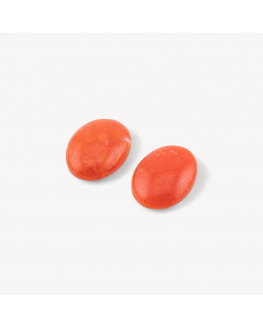 Cabochon di Corallo Rosso Italiano Naturale Premium 6,5x7,5mm 2pz-CABOCHON DI CORALLO ITALIANO | Worldofjewel.com