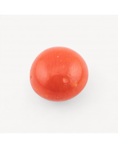 Cabochon di Corallo Rosso Italiano Naturale Premium 7mm 1pz-CABOCHON DI CORALLO ITALIANO | Worldofjewel.com
