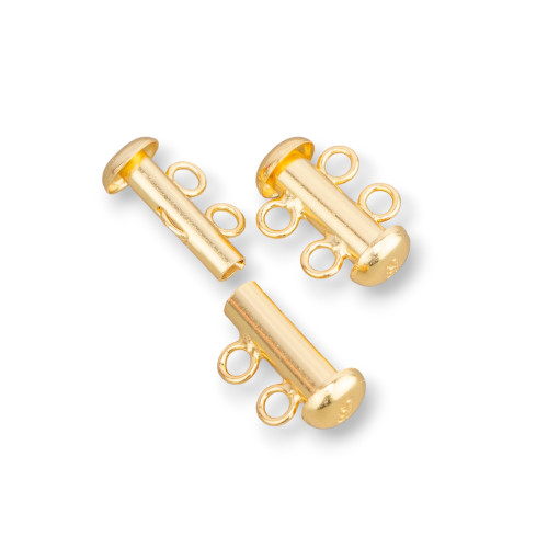 925 Sterling Silver Bayonet Clasp 2-Wire 15mm 2pcs Gold Plated