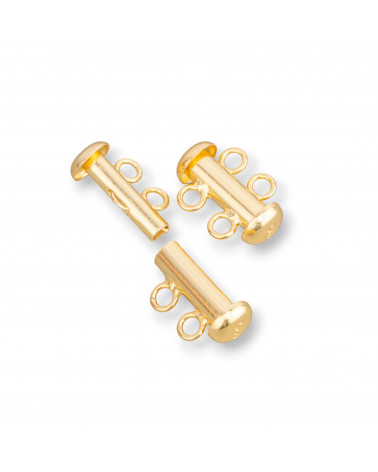 Chiusura Di Argento 925 A Baionetta Multifilo A 2 Fili 15mm 2pz Dorato-CHIUSURE IN ARGENTO 925 FAI DA TE | Worldofjewel.com
