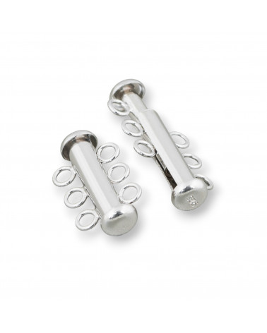 Chiusura Di Argento 925 A Baionetta Multifilo A 3 Fili 20mm 2pz Rodiato-CHIUSURE IN ARGENTO 925 FAI DA TE | Worldofjewel.com