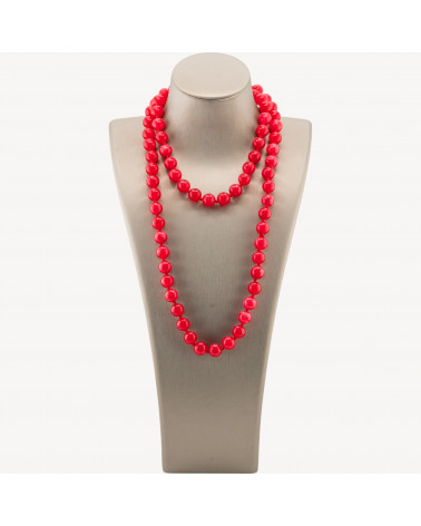 Collana Bijoux Charlestone Di Pietre Dure 10mm Annodate 90cm Giada Rosso Chiaro-CONCEPTION ITALIE | Worldofjewel.com