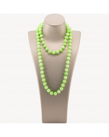 Collana Bijoux Charlestone Di Pietre Dure 10mm Annodate 90cm Giada Verde Lime-CONCEPTION ITALIE | Worldofjewel.com