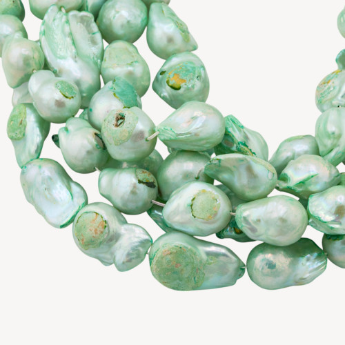 Perles de rivière baroques, ligne économique irrégulière MOD.2277 Bleu clair