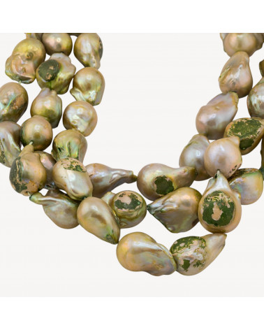 Perle Di Fiume Barocche Linea Economica Irregolare MOD.2277 Verde Muschio-LÍNEA ECONÓMICA PERLAS IRREGULARES | Worldofjewel.com