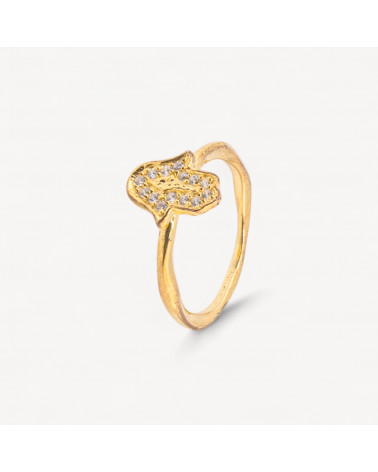 Anello Gioiello In Argento 925 Con Zirconi MOD.2742 10,3mm Dorato-BAGUES EN ARGENT 925 | Worldofjewel.com