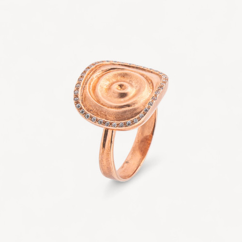 Anello Gioiello In Argento 925 Con Zirconi MOD.2742 17,5mm Oro Rosa-ANILLOS DE PLATA 925 | Worldofjewel.com