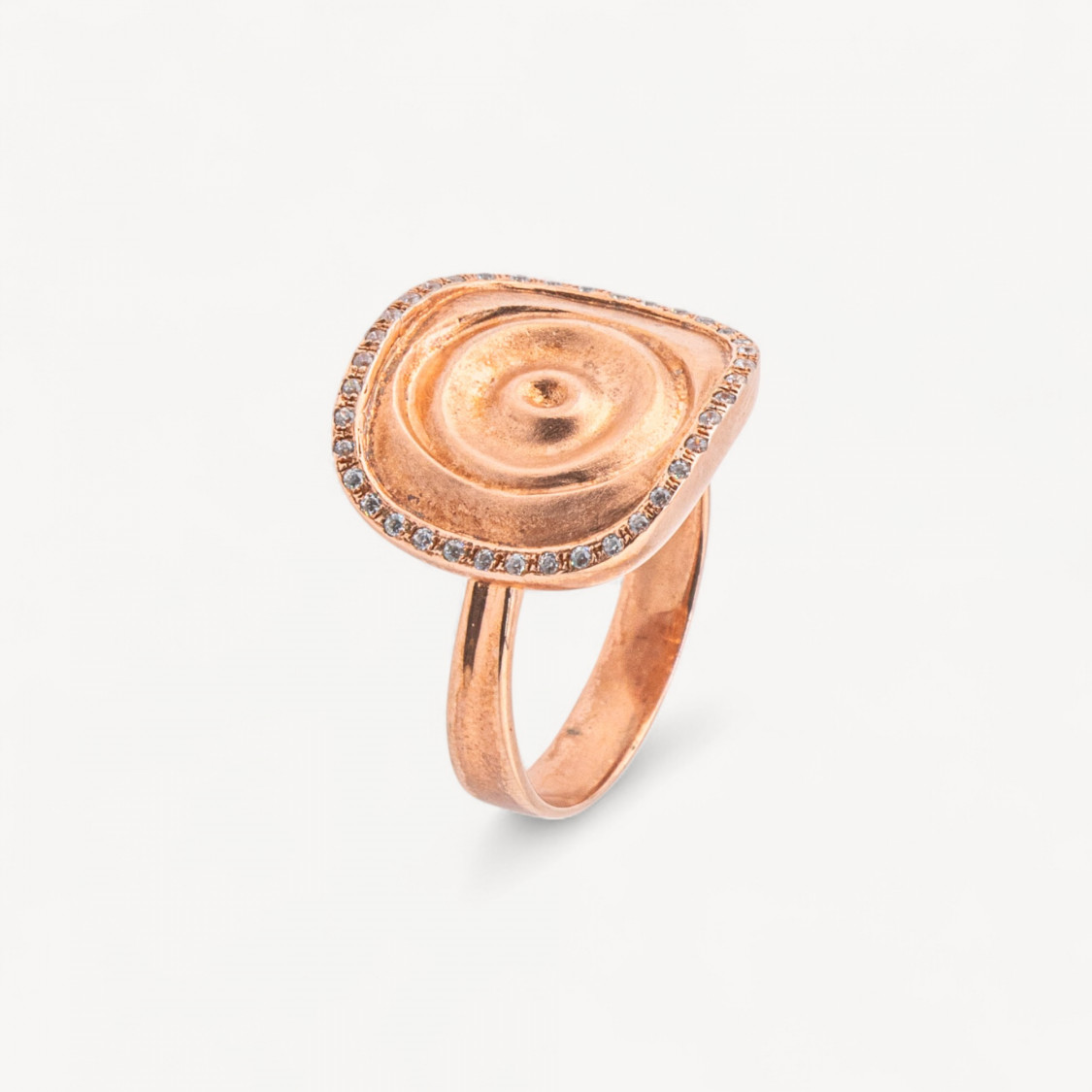 925 Silver Jewel Ring with Zirconia MOD.2742 17.5mm Rose Gold-925 SILVER RINGS | Worldofjewel.com