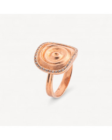 Anello Gioiello In Argento 925 Con Zirconi MOD.2742 17,5mm Oro Rosa-ANILLOS DE PLATA 925 | Worldofjewel.com