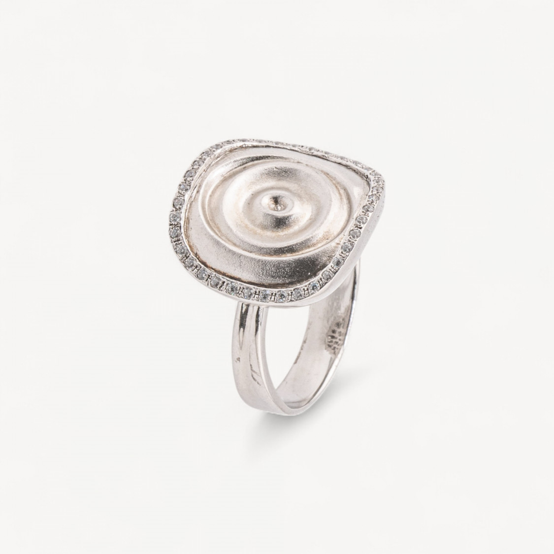 Anello Gioiello In Argento 925 Con Zirconi MOD.2742 17,5mm Rodiato-925 SILVER RINGS | Worldofjewel.com