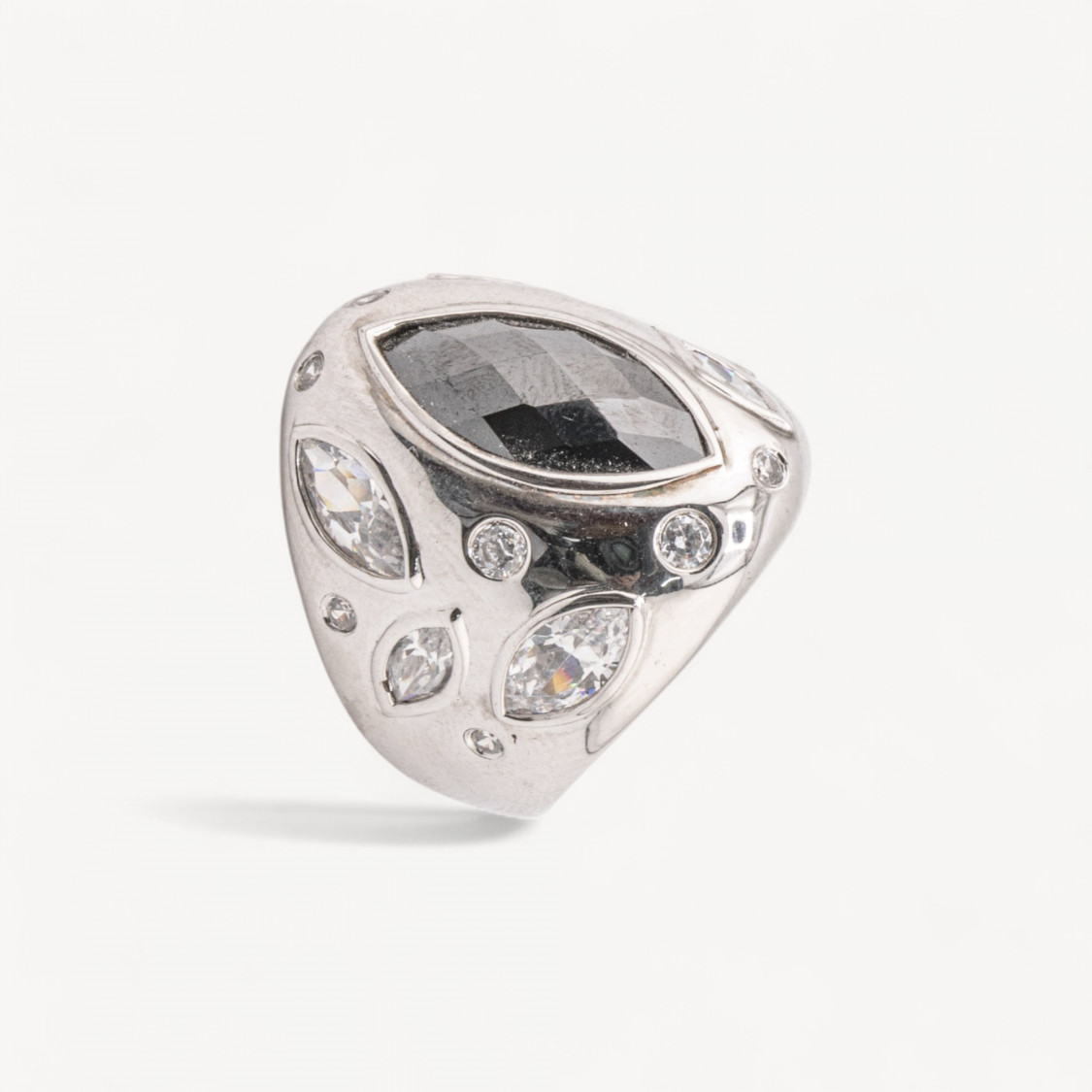 Anello Gioiello In Argento 925 Con Zirconi MOD.2742 24x21mm-ANILLOS DE PLATA 925 | Worldofjewel.com