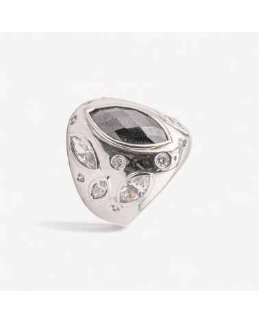 Anello Gioiello In Argento 925 Con Zirconi MOD.2742 24x21mm-ANILLOS DE PLATA 925 | Worldofjewel.com