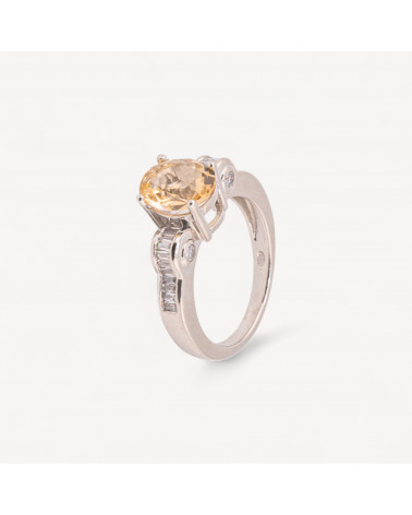 Anello Gioiello In Argento 925 Con Zirconi MOD.2742 8,8mm Tondo Arancio-ANILLOS DE PLATA 925 | Worldofjewel.com
