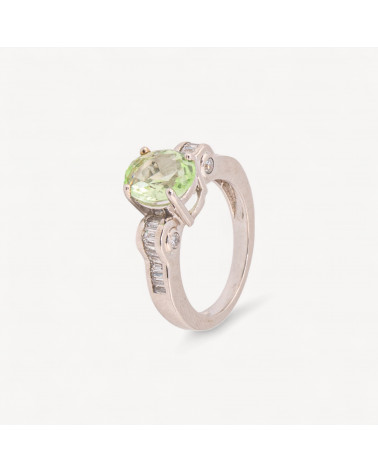 Anello Gioiello In Argento 925 Con Zirconi MOD.2742 8,8mm Tondo Verde-ANELLI DI ARGENTO 925 | Worldofjewel.com