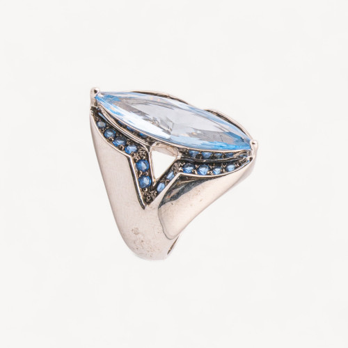 Anello Gioiello In Argento 925 Con Zirconi MOD.2742 9,4x12mm-ANILLOS DE PLATA 925 | Worldofjewel.com