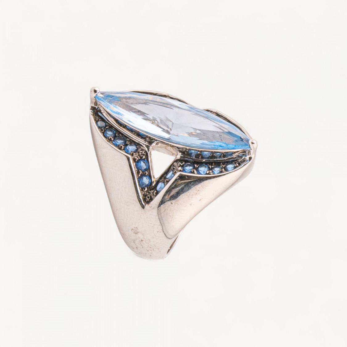 Anello Gioiello In Argento 925 Con Zirconi MOD.2742 9,4x12mm-ANILLOS DE PLATA 925 | Worldofjewel.com