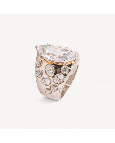 Anello Gioiello In Argento 925 Con Zirconi MOD.2742 9,4x12mm-925 SILVER RINGS | Worldofjewel.com