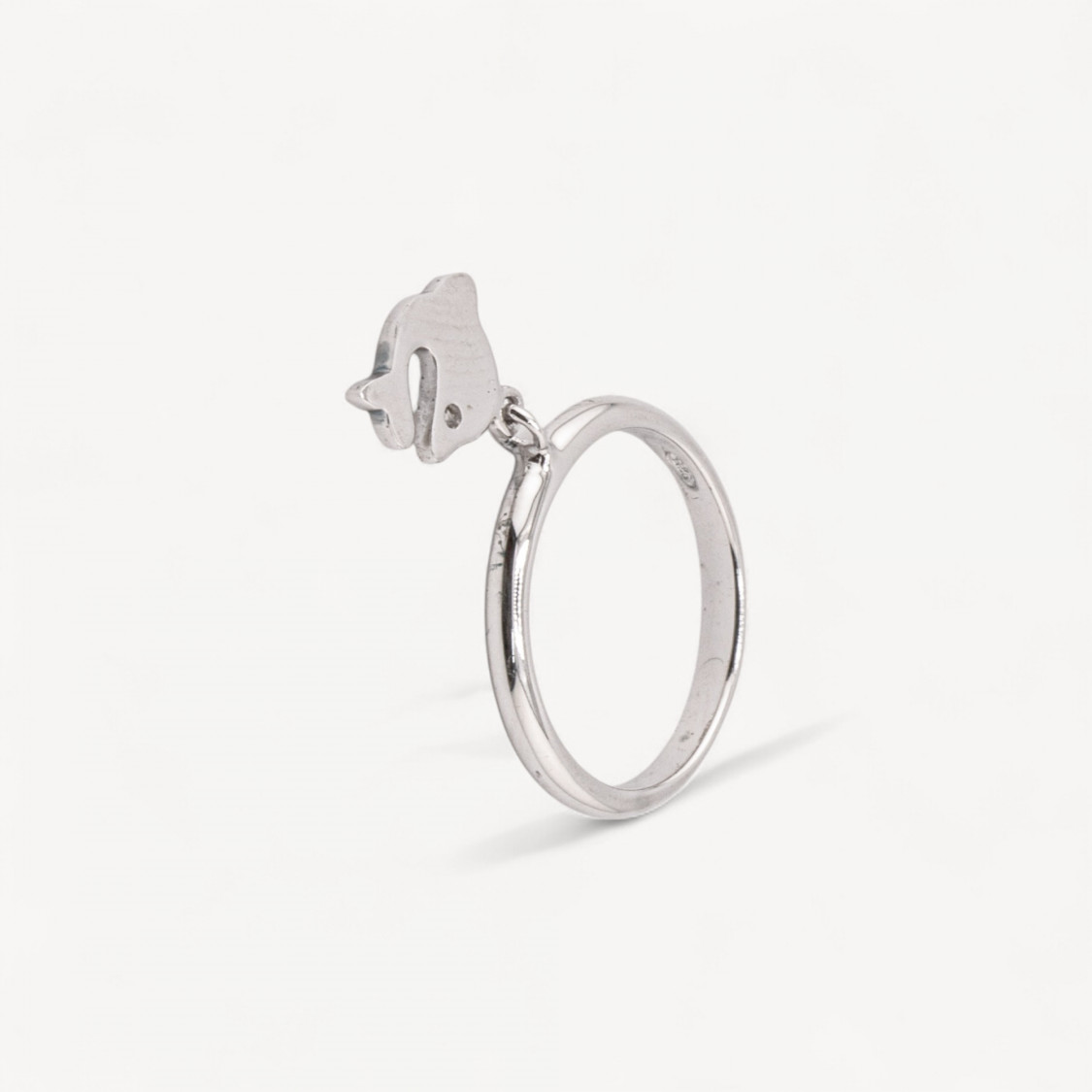 Anello Gioiello In Argento 925 Con Zirconi e Pendente Delfino MOD.2742 19,3mm-ANELLI DI ARGENTO 925 | Worldofjewel.com