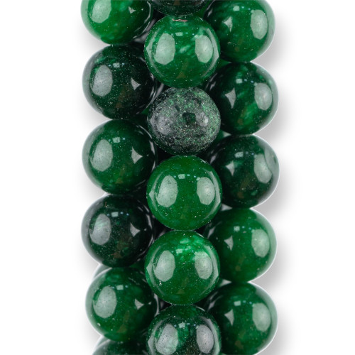 Colored Jadeite Jade Economy Line Smooth Round 10mm Emerald Green Raw