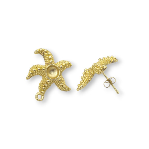 10 Pairs Zamak Starfish Stud Earring Base 20mm