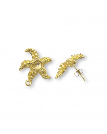 Base Per Orecchini Di Zama A Perno 10 Paia Stella Marina 20mm-BASES DE BOUCLES D'OREILLES EN ZAMA | Worldofjewel.com