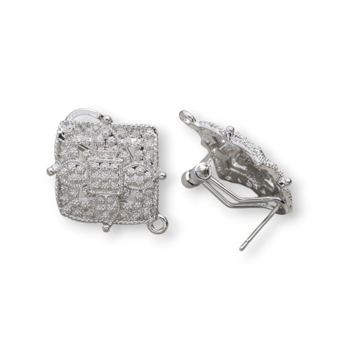 Bases para pendientes de zamak con pasador de rombo cerrado 20x23mm 8 pares