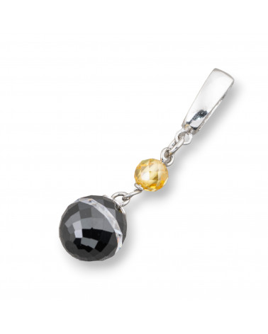Ciondolo Pendente Di Argento 925 Con Zirconi 12x46mm-ARGENT 925 DESIGN ITALIE | Worldofjewel.com