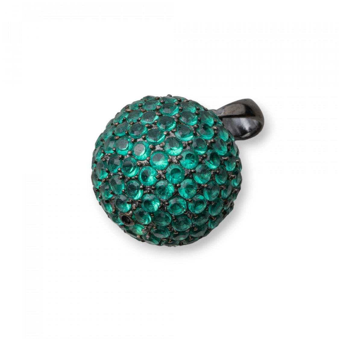 Ciondolo Pendente Di Argento 925 Con Zirconi Pave' Incastonati A Goccia 16x28mm Verde-ARGENT 925 DESIGN ITALIE | Worldofjewel.com