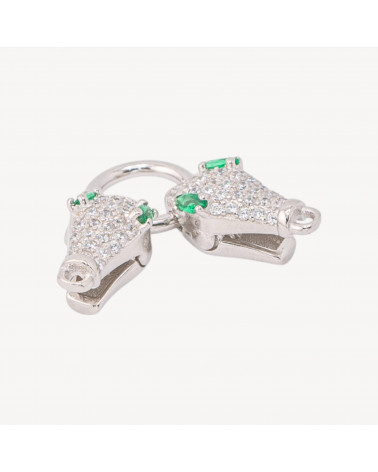 Chiusura In Argento 925 Con Zirconi e Doppia Testa Di Serpente 8x30mm 1pz Rodiato-CHIUSURE IN ARGENTO 925 FAI DA TE | Worldofjewel.com