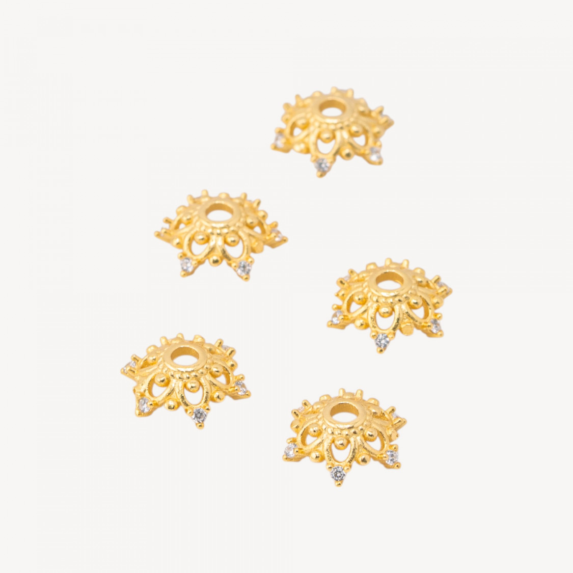 Componente Coppette In Argento 925 11mm 5pz Dorato-TASSES PERFORÉES | Worldofjewel.com