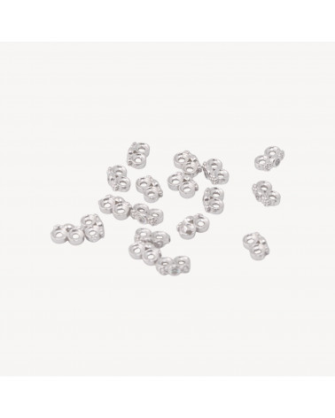 Componente Distanziatore Multifilo In Argento 925 Barretta A 2 Fili Con Zircone 7x2,5mm 20pz Rodiato-PAVE' CONNECTEURS | Worldofjewel.com