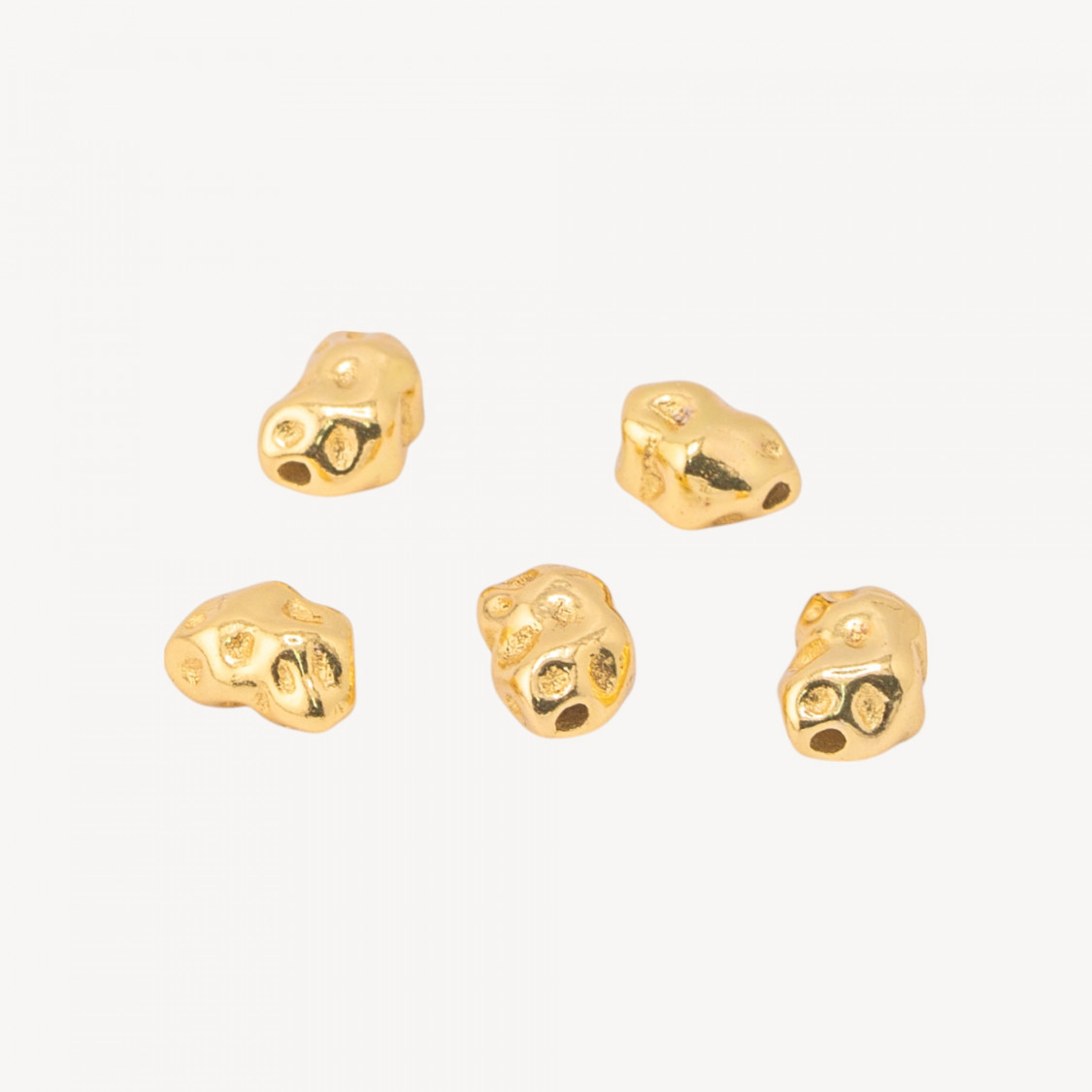 Componente Distanziatore Perline In Argento 925 Pepita 5,5x7,5mm 5pz Dorato-PAVE' CONNECTEURS | Worldofjewel.com