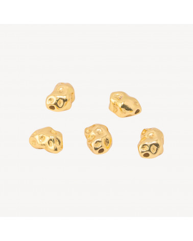 Componente Distanziatore Perline In Argento 925 Pepita 5,5x7,5mm 5pz Dorato-PAVE' CONNECTEURS | Worldofjewel.com