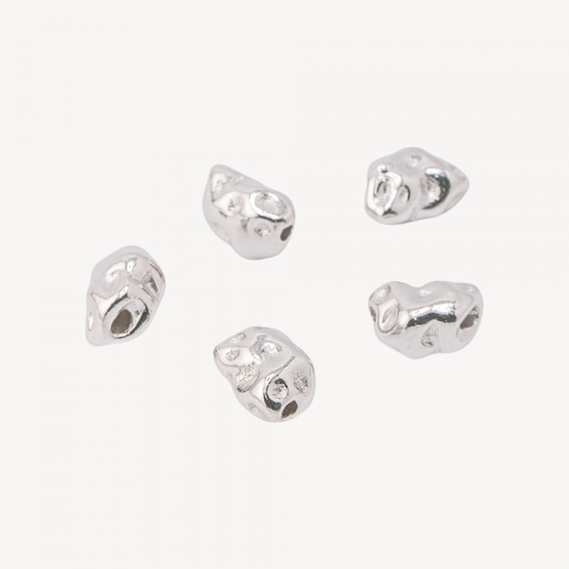 Componente Distanziatore Perline In Argento 925 Pepita 5,5x7,5mm 5pz Rodiato-PAVE' CONNECTEURS | Worldofjewel.com