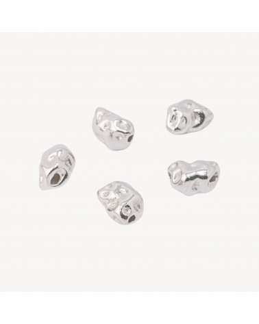 Componente Distanziatore Perline In Argento 925 Pepita 5,5x7,5mm 5pz Rodiato-PAVE' CONNECTEURS | Worldofjewel.com