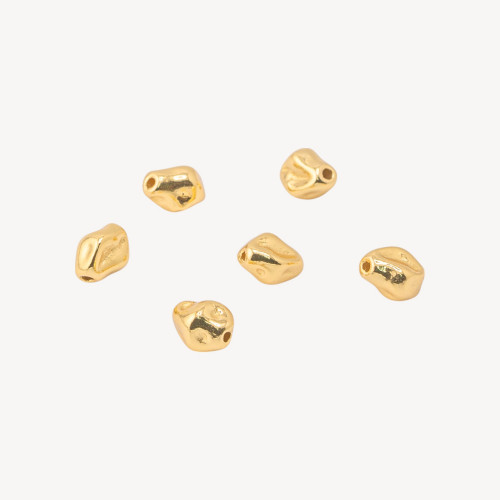 Perles d'espacement en argent 925, 5 x 6,5 mm, plaquées or, lot de 6