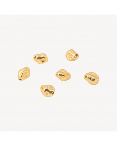 Componente Distanziatore Perline In Argento 925 Pepita 5x6,5mm 6pz Dorato-PAVE' CONNECTEURS | Worldofjewel.com