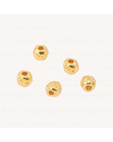 Componente Distanziatore Perline In Argento 925 Pepita 6mm 5pz Dorato-PAVE' CONNECTEURS | Worldofjewel.com