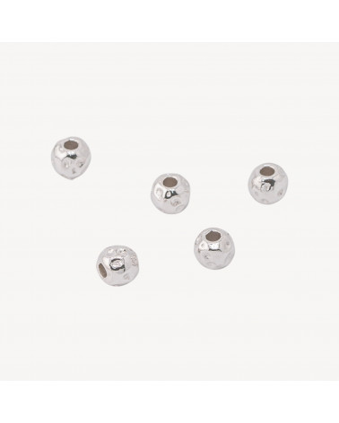 Componente Distanziatore Perline In Argento 925 Pepita 6mm 5pz Rodiato-PAVE' CONNECTEURS | Worldofjewel.com