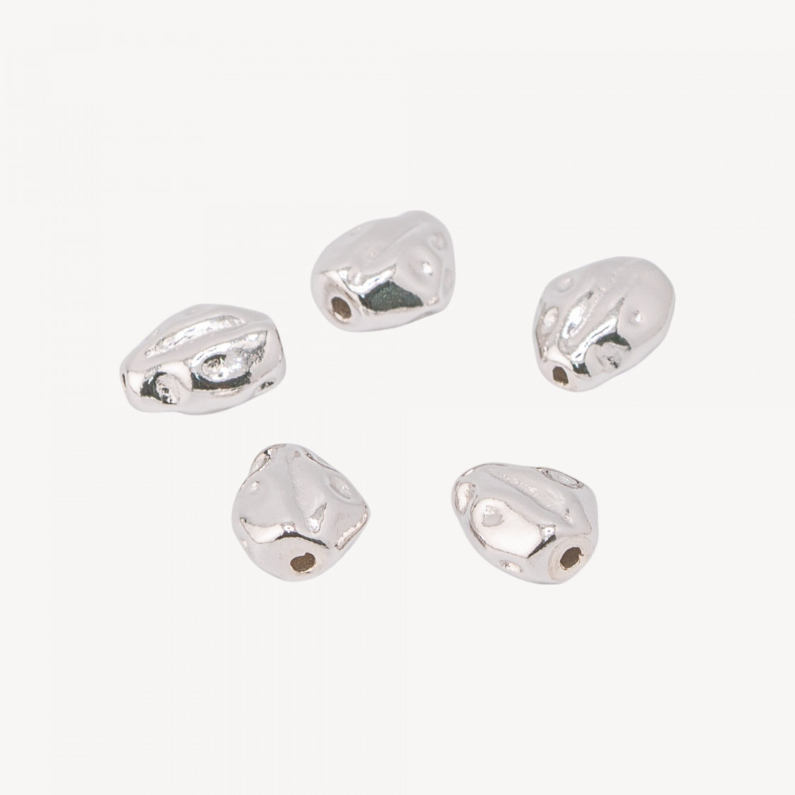 Componente Distanziatore Perline In Argento 925 Pepita 7x8,5mm 5pz Rodiato-PAVE' CONNECTEURS | Worldofjewel.com