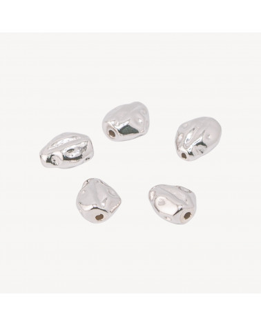 Componente Distanziatore Perline In Argento 925 Pepita 7x8,5mm 5pz Rodiato-PAVE' CONNECTEURS | Worldofjewel.com