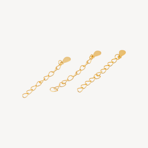 925 Silver Extender Chain Connector 3cm 10pcs Gold Plated