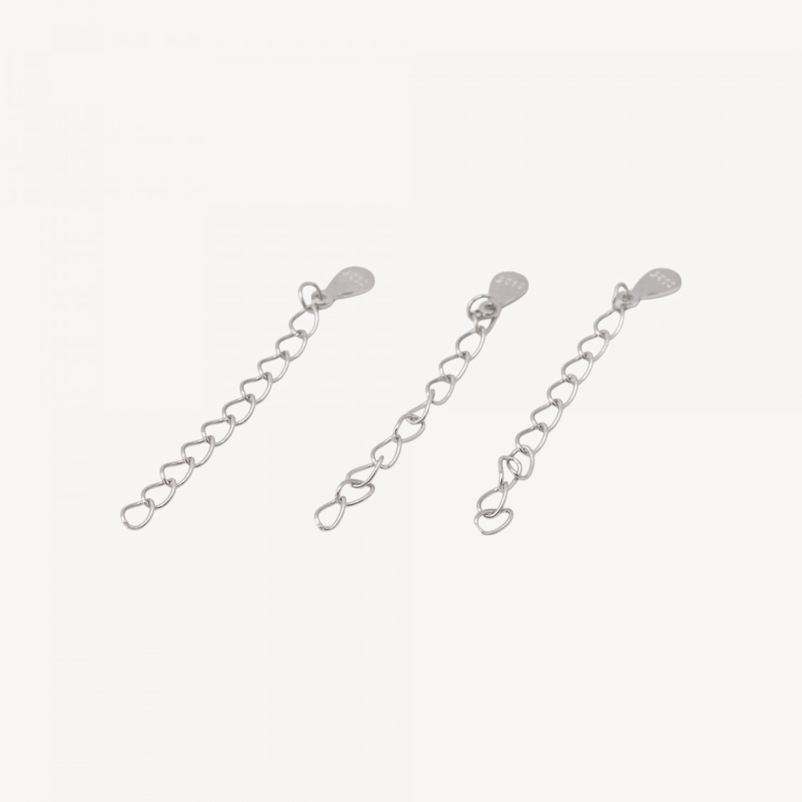 Connettore Catena Estensore In Argento 925 3cm 10pz Rodiato-CATENE IN ARGENTO 925 | Worldofjewel.com