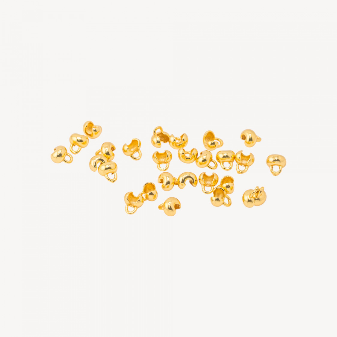 Coprinodo Finale In Argento 925 Sfera Aperta 4mm Con Anellini 5gr 25pz Circa Dorato-DIY 925 Silberverschluss | Worldofjewel.com